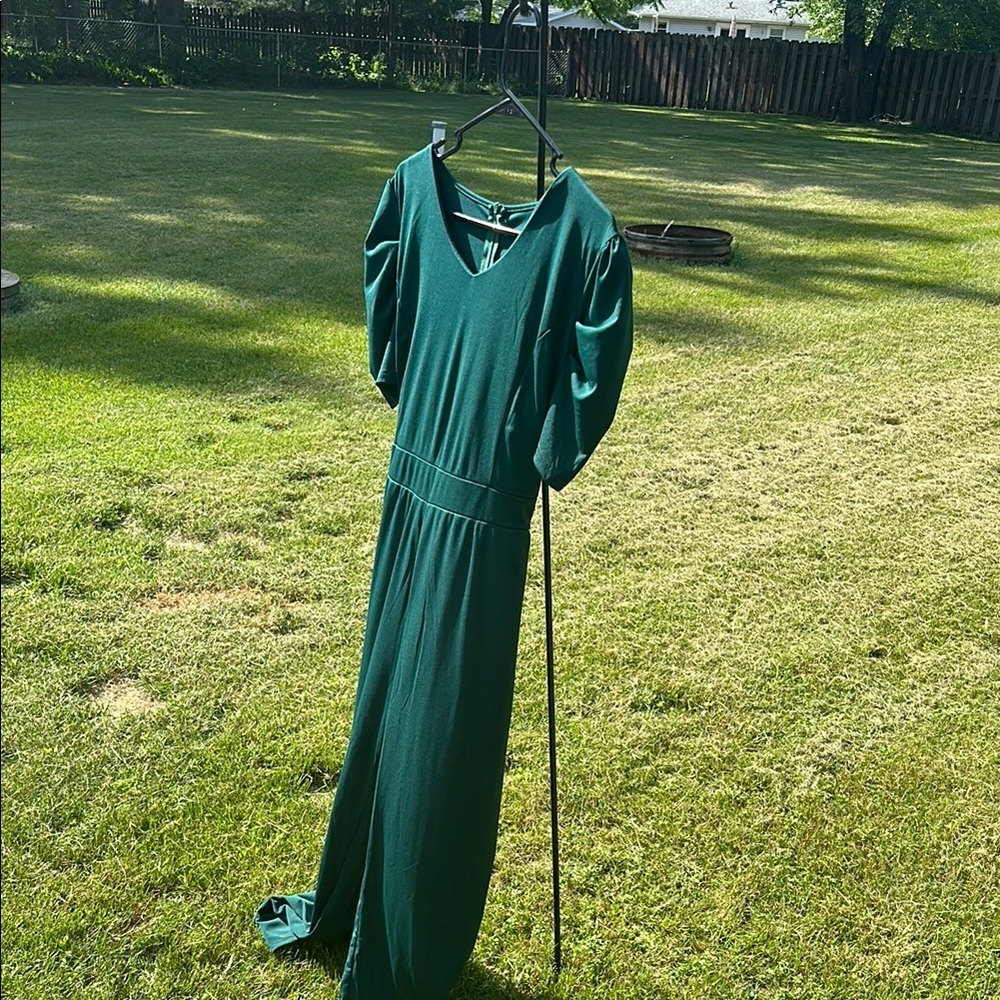 Sleek Green Belted Jumpsuit Women’s Plus Size XXL NWOT - Picture 3 of 9